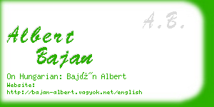 albert bajan business card